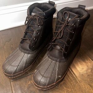 ITASCA Thinsulate 3M Waterproof Duck Boots Brown Leather Upper Size 12